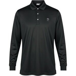 Martin Golf Mens M Long Sleeve Polo Black Pima Cotton 1905 Logo NWT